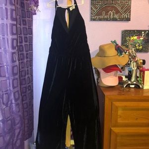 Black velvet jump suit